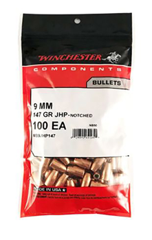 Winchester Ammu 133823 Winchester Ammo  Centerfire Handgun Reloading 9mm .355 147 gr Jacketed Hollow Po