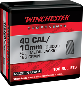 Winchester Ammu 133852 Winchester Ammo  Centerfire Handgun Reloading 40 S&W .400 165 gr Full Metal Jack