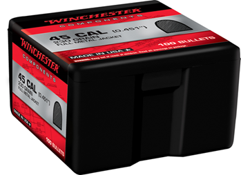 Winchester Ammu 133865 Winchester Ammo  Centerfire Handgun Reloading 45 Cal .451 230 gr Full Metal Jack