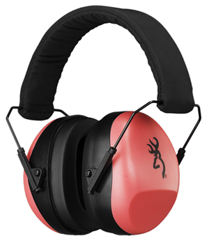 134776 Browning 12687 Buckmark II Hearing Protector 76 dB Over the Head Pink Ear Cups w