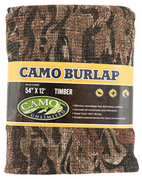 Camo Unlimited 135552 Camo Systems 9560 Burlap  Timber Camo 54" x 12'