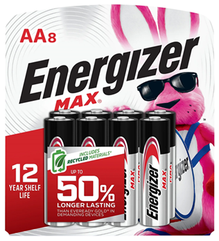 Rayovac (energi 135699 Energizer E91MP-8 AA Max 1.5 volts Alkaline