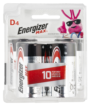 Rayovac (energi 135703 Energizer E95BP-4 D Max 1.5 volts Alkaline