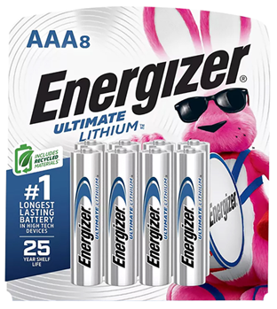 Rayovac (energi 135707 Energizer L92SBP-8.H3 AAA Ultimate Lithium 1.5 volts Lithium