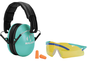 Gsm Outdoors 136330 Walker's GWP-YWFM2GFP-LTL Folding Muff Combo Kit 23 dB Over the Head Polymer Tea