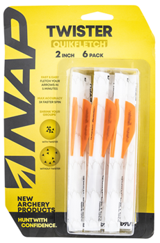 Gsm Outdoors 136414 NAP NAP-60-637 Quickfletch Twister Fletching White/Orange/Orange
