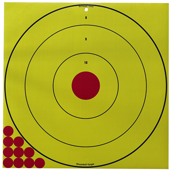 136489 Birchwood Casey LRBET-5PK Long Range Bullseye Black w/Yellow Target & Red Accent