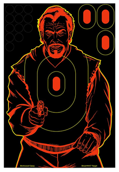 136556 Birchwood Casey 34647 Shoot-N-C Bad Guy Bad Guy Silhouette Adhesive Paper Target