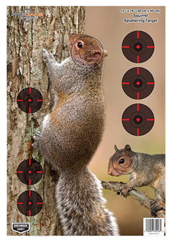 136567 Birchwood Casey 35406 Pregame  Squirrel Paper Hanging Rifle 12" x 18" Impact Enh