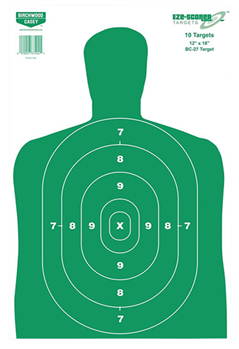 136575 Birchwood Casey 37010 EZE-Scorer BC-27 Silhouette Paper Target 12" x 18" 100 Per