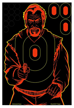 136594 Birchwood Casey 34643 Shoot-N-C Bad Guy Self-Adhesive Paper Pistol Black/Red Sil