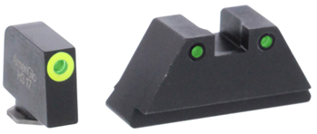 Ameriglo 136710 AmeriGlo GL252 Tall Suppressor Height Sight XL Tritium Green with LimeLumi Outli