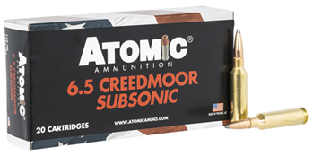 137392 Atomic Ammunition 00482 Rifle Subsonic 6.5 Creedmoor 129 gr Jacketed Hollow Poin