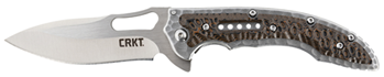 Columbia River 138451 CRKT 5460 Fossil Compact 3.41" Folding Drop Point Plain Satin 8Cr13MoV SS Blade/