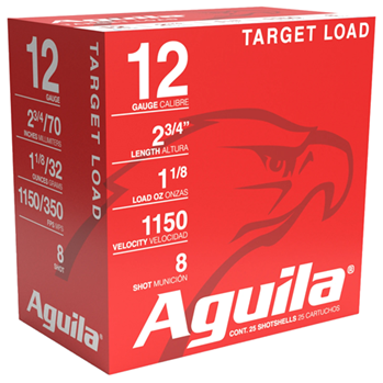 Aguila Ammuniti 138547 Aguila 1CHB1280 Target Load Standard Velocity 12 Gauge 2.75" 1 1/8 oz 8 Shot 25