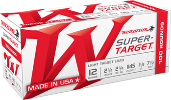 Winchester Ammu 139121 Winchester Ammo TRGT127VP Super Target Light Target Load 12 Gauge 2.75" 1 1/8 oz