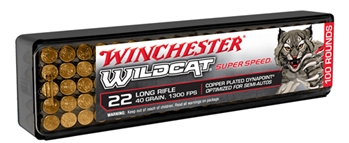Winchester Ammu 139125 Winchester Ammo WW22LRSSD Wildcat Super Speed 22 LR 40 gr Hollow Point (HP) 100