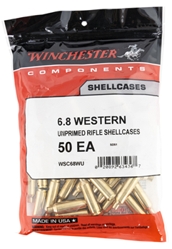 Winchester Ammu 139138 Winchester Ammo WSC68WU Unprimed Cases  6.8 Western Rifle Brass 50 Per Bag