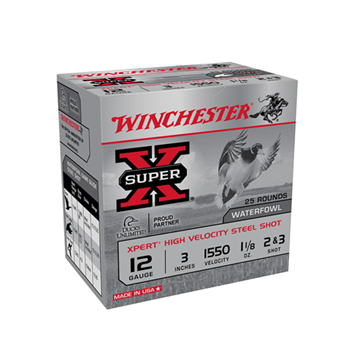 Winchester Ammu 139218 Winchester Ammo WEX12323 X-pert Waterfowl 12 Gauge 3" 1 1/8 oz 2 Shot 3 Shot 25