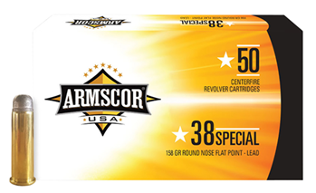 139937 Armscor FAC385N Pistol Ammo  38 Special 158 gr Round Nose Flat Point (RNFP) 50 B