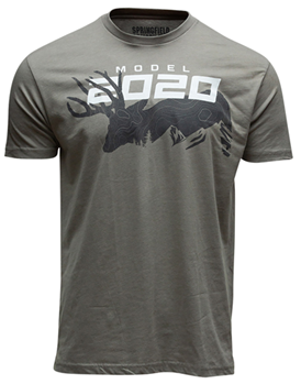 140493 Springfield Armory GEP8607S 2020 Mule Deer Mens T-Shirt Stone Gray Short Sleeve