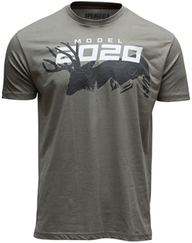 140494 Springfield Armory GEP8607M 2020 Mule Deer Mens T-Shirt Stone Gray Short Sleeve