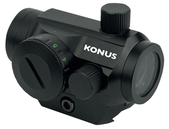 142172 Konus 7215 Nuclear  Matte Black 1x22mm 3 MOA Dual (Red/Green) Illuminated Dot Re