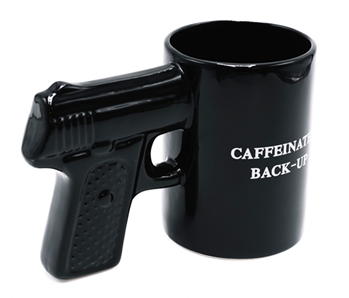 Camp Co 142294 Caliber Gourmet CBG-M-1049 Caliber Gourmet Gun Mug Black Ceramic Pistol