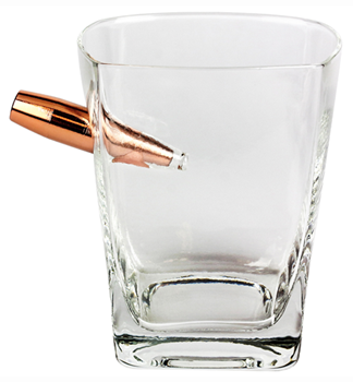 Camp Co 142305 Caliber Gourmet CBG-LMS-WHISKEY Last Man Standing Bullet Whiskey Glass Clear Gla