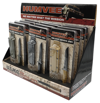 Camp Co 142309 Humvee Adventure Gear HMV-DB-USMC Humvee Combat Knife Display 3.5" USMC Combat K