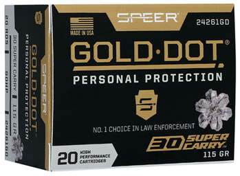 Cci/speer 142633 Speer 24261GD Gold Dot  30 Super Carry 100 gr Hollow Point (HP) 20 Bx/ 10 Cs