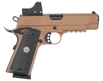 Eaa Corp  Girsan 390075 MC1911 C-TV 45 ACP 4.40" 8+1 Dark Earth Steel Frame/Slide Checkere