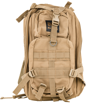 Bulldog Cases 143077 Bulldog BDT410T BDT Tactical Backpack Compact Style with Tan Finish, 2 Main & Ac