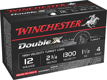 Winchester Ammu 14342 Winchester Ammo STH124 Double X High Velocity 12 Gauge 2.75" 1 1/2 oz 4 Shot 10