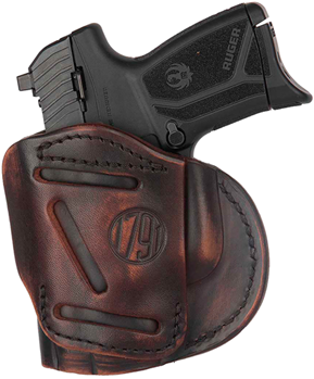 1791 Gun Leathr 143438 1791 Gunleather 4WH4VTGR 4 Way Concealed Carry Vintage Brown Leather, IWB/OWB De