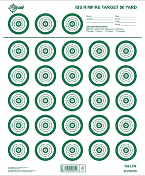 Allen 143520 EZ-Aim 15582 IBS Rimfire  Paper Hanging Rimfire Rifles 14" x 17" White/Green 25