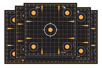 Allen 143542 EZ-Aim 1531410 Splash Reactive Target Paper Black/Orange Sight-In Grid Illustrat