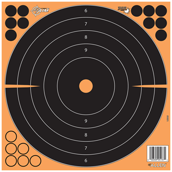 Allen 143544 EZ-Aim 1531725 Splash Reactive Target Paper Black/Orange Bullseye Illustration I