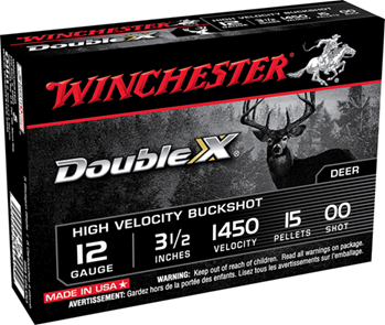Winchester Ammu 14363 Winchester Ammo SB12L00 Double X High Velocity 12 Gauge 3.5" 15 Pellets Copper P