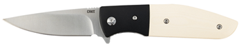 Columbia River 143721 CRKT 2867 Curfew  3.10" Folding Plain Satin 8Cr13MoV SS Blade/Black/White Resin