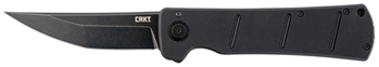Columbia River 143722 CRKT 2908 Inazuma No Ken  3.68" Folding Plain Stonewashed D2 Steel Blade/ Black
