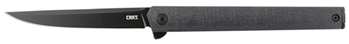 Columbia River 143732 CRKT 7097K CEO Blackout 3.35" Folding Plain Black EDP AUS-8A SS Blade/Black GRN