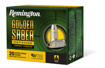 143918 Remington Ammunition 27615 Golden Saber Defense 380 ACP 102 gr Brass Jacket Holl