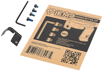 144024 Strike Industries EMP-CLIP-L Magazine Pocket Clip  Stainless Steel Black for SI