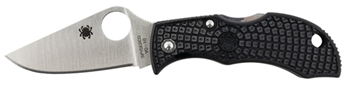144238 Spyderco  Manbug  1.95" Folding Plain VG-10 SS Blade Black FRN Handle