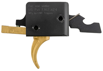 Cmc Triggers Co 145489 CMC Triggers 91501GF Drop-In Gold Finger Single-Stage Curved Trigger with 3-3.50