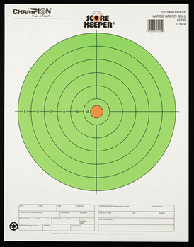 Champion Traps 147348 Champion Targets 45795 Score Keeper  Bullseye Paper Hanging 100 yds Rifle Large