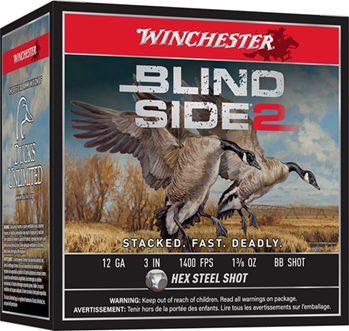 Winchester Ammu 147593 Winchester Ammo XBS123BB Blind Side 2  12 Gauge 3" 1 3/8 oz 00 Buck Shot 25 Bx/