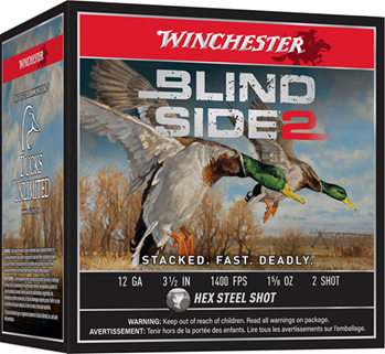 Winchester Ammu 147594 Winchester Ammo XBS12L2 Blind Side 2  12 Gauge 3.50" 1 5/8 oz 2 Shot 25 Bx/ 10 C