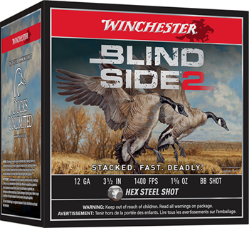 Winchester Ammu 147595 Winchester Ammo XBS12LBB Blind Side 2  12 Gauge 3.50" 1 5/8 oz 00 Buck Shot 25 B